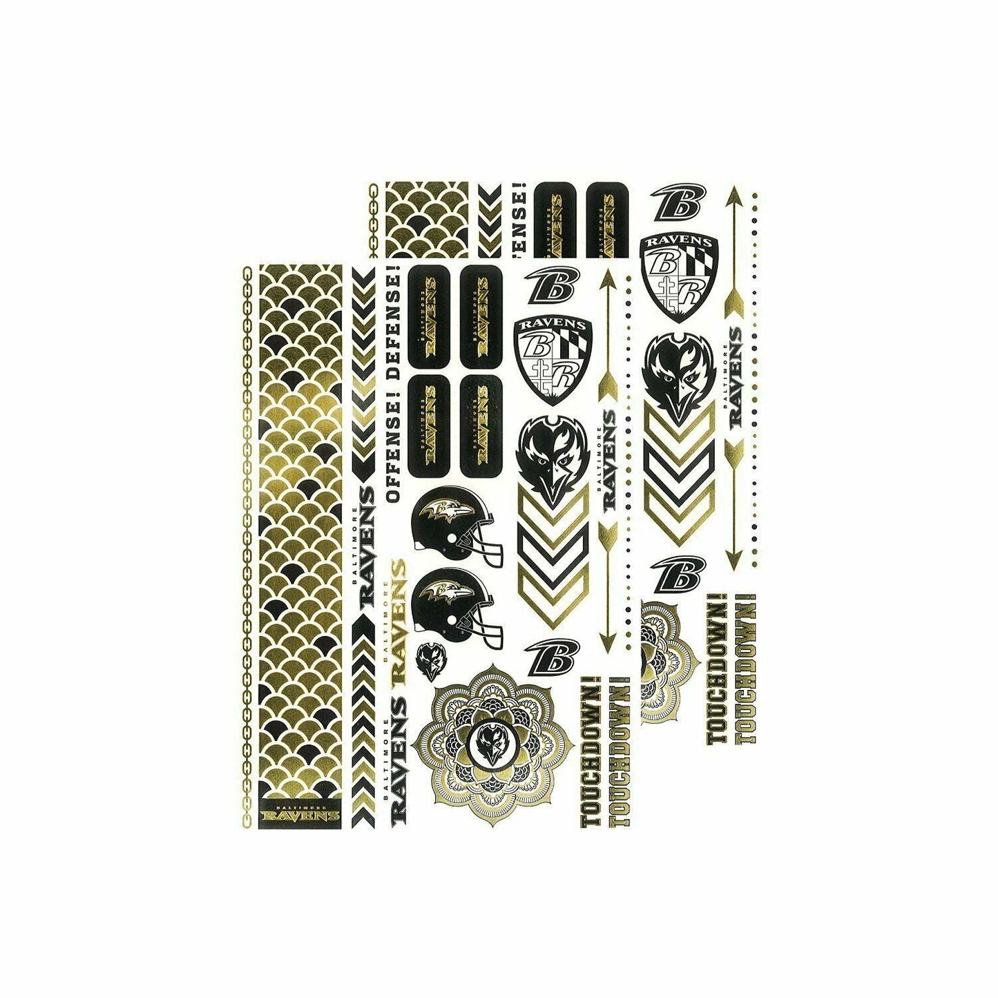 Little Earth NFL Baltimore Ravens Temporary Foil Tattoos Helmet Version