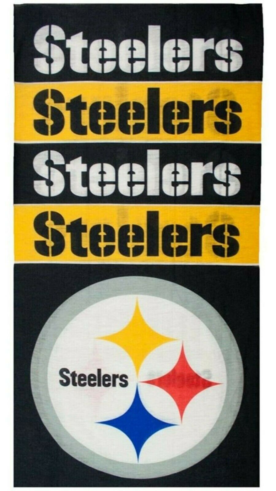 Little Earth NFL Pittsburgh Steelers Superdana Bandana Neck Gaiter 10" X 19"