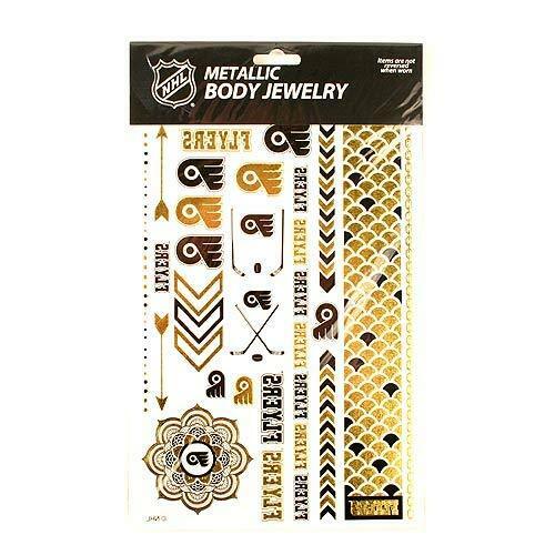 Little Earth NHL Philadelphia Flyers Temporary Foil Tattoos 2 Sheets