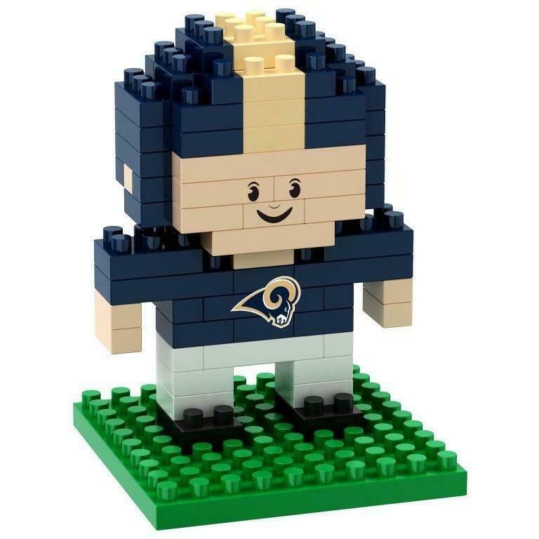 FOCO BRXLZ NFL Los Angeles Rams Mini Football Player 3-D Construction Toy