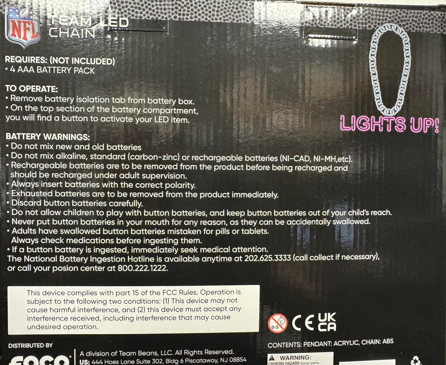 FOCO NFL Jumbo Fan Chain Neon Light Up Dallas Cowboys