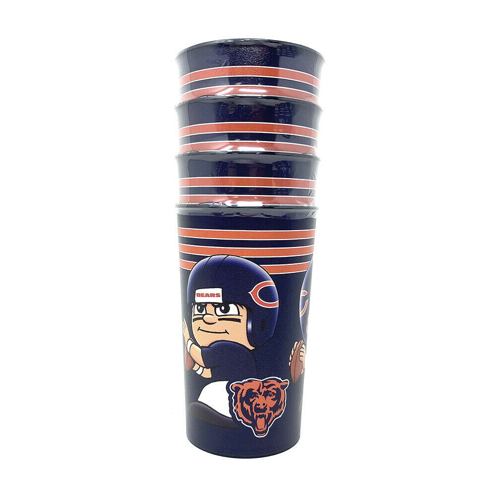 PA NFL Chicago Bears Reusable Party Cups 4-Pack, 22-Ounce