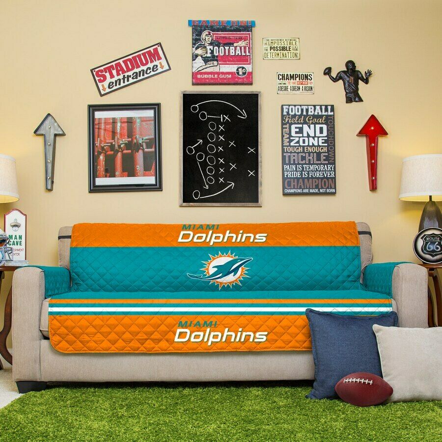 Pegasus Home Fashions NFL Miami Dolphins Sofa Protector Cover