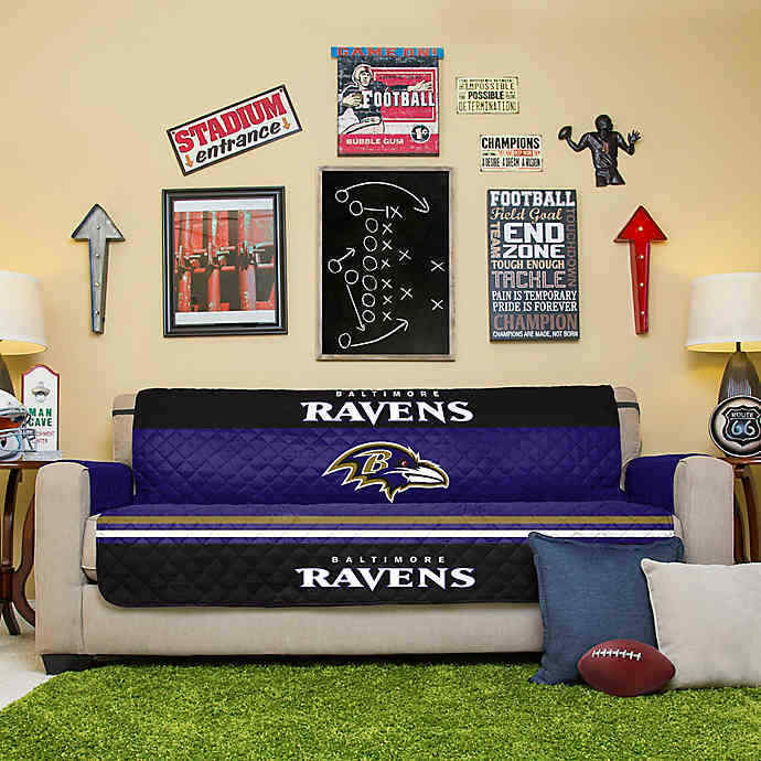 PHF NFL Baltimore Ravens Reversible Sofa Protector Cover