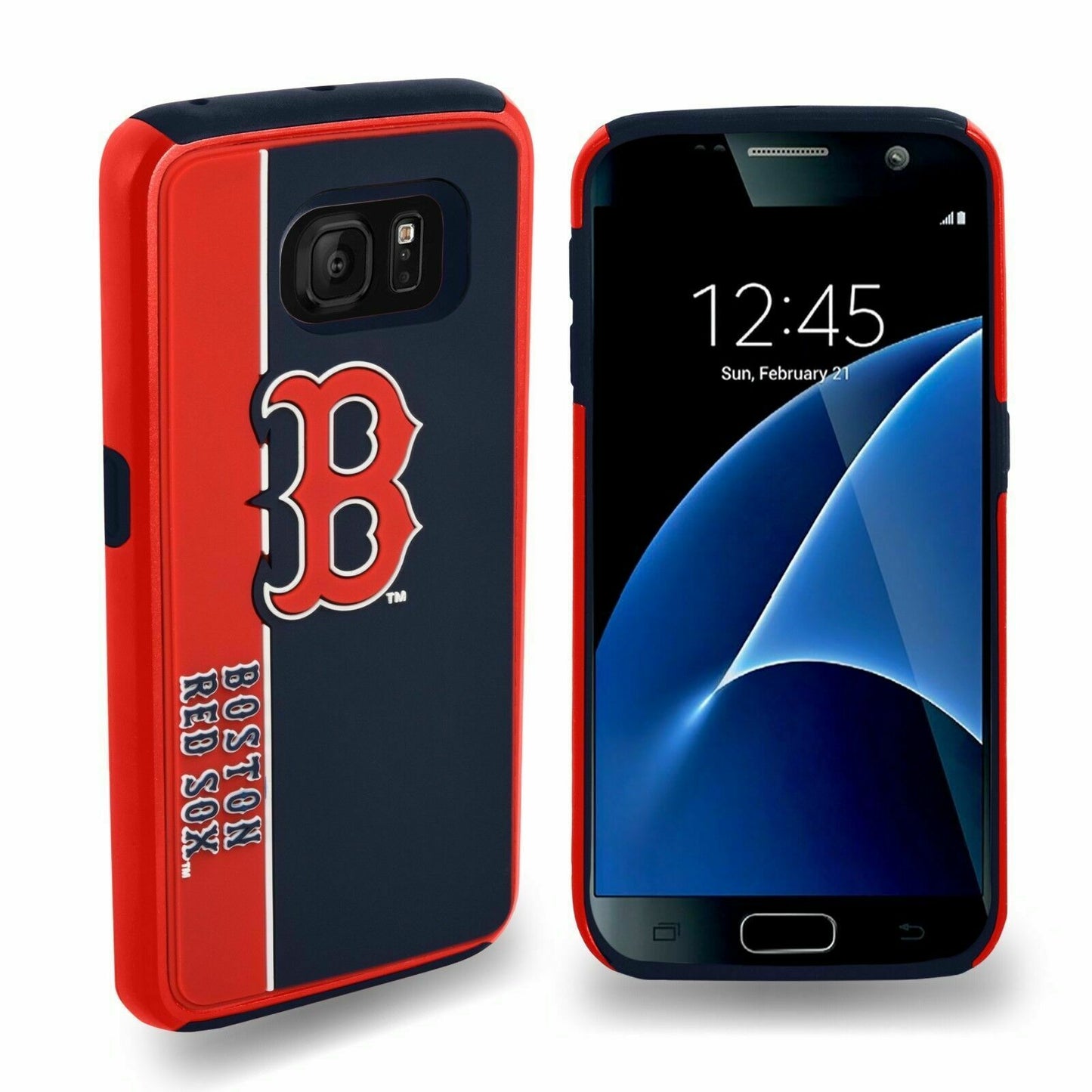 FOCO MLB Licensed Boston Red Sox Dual Hybrid Bold Case For Samsung Galaxy S7