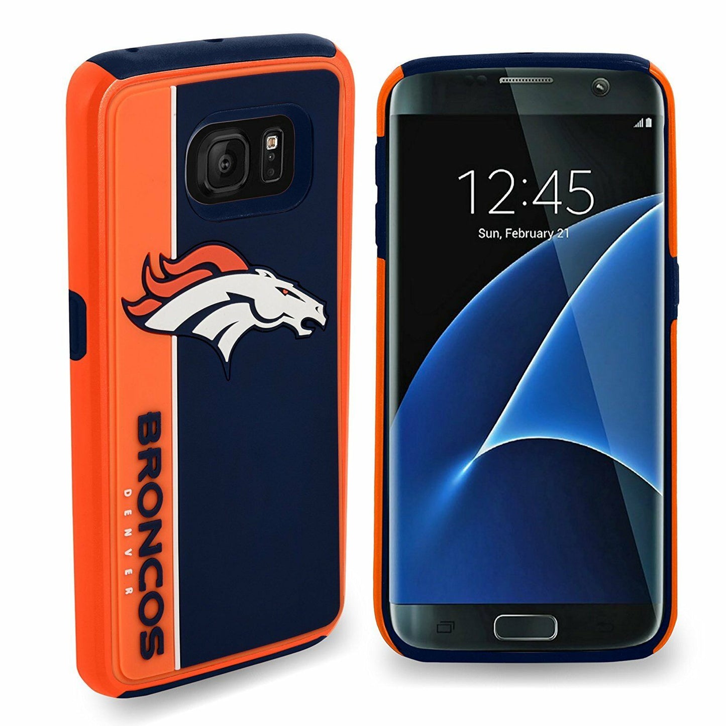 FOCO NFL Denver Broncos Dual Hybrid Bold Case for Samsung Galaxy S 8 Plus