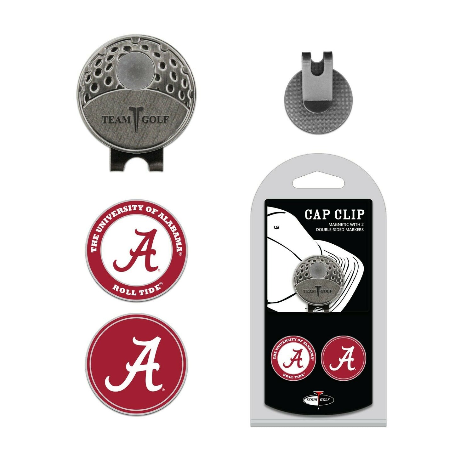 Team Golf NCAA Alabama Crimson Tide Golf Cap Clip with 2 Magnetic Markers