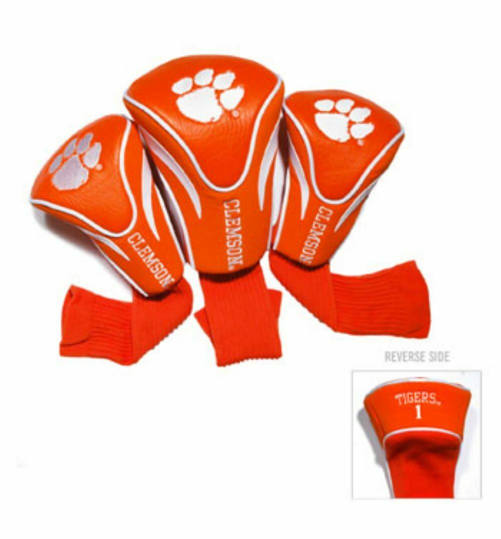 TG NCAA Clemson Tigers Contour Golf Club Headcovers 3-Pack 1, 3 & X