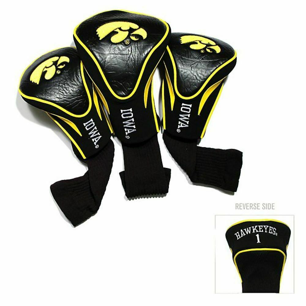 TG NCAA Iowa Hawkeyes Contour Golf Club Headcovers 3-Pack