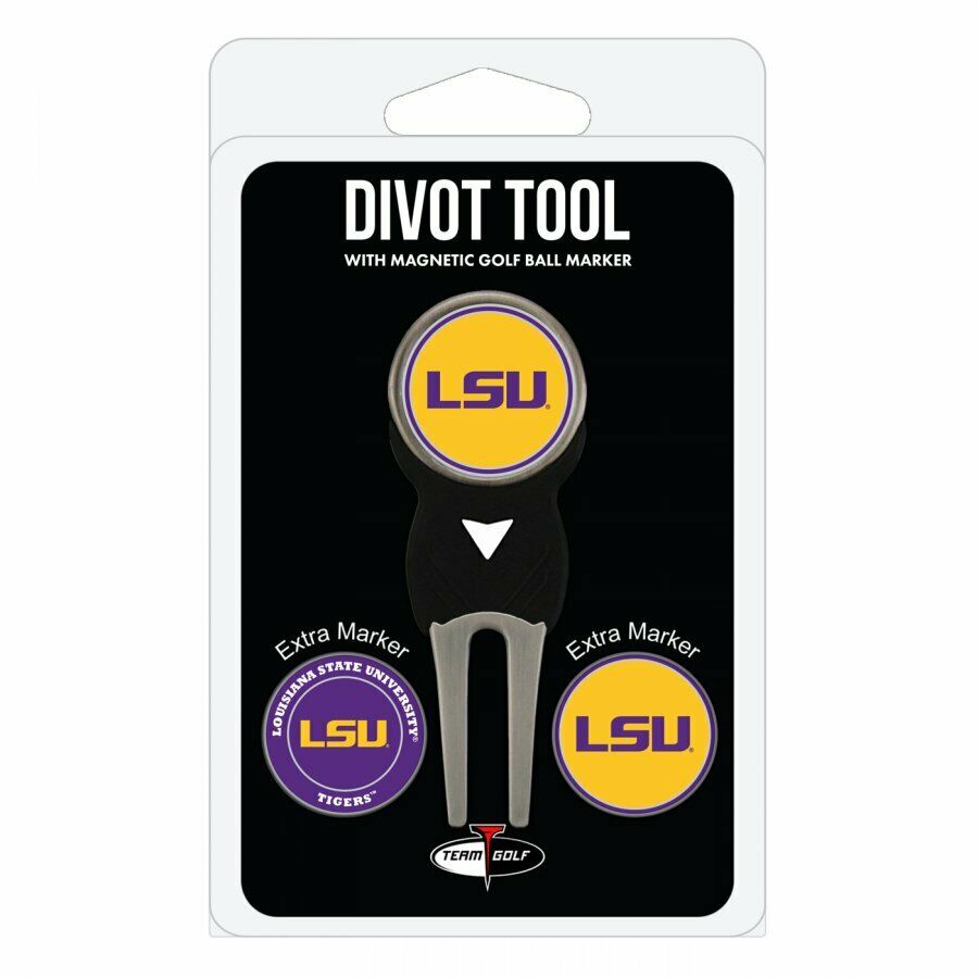 Team Golf NCAA LSU Tigers Divot Tool with 3 Golf Ball Markers Set
