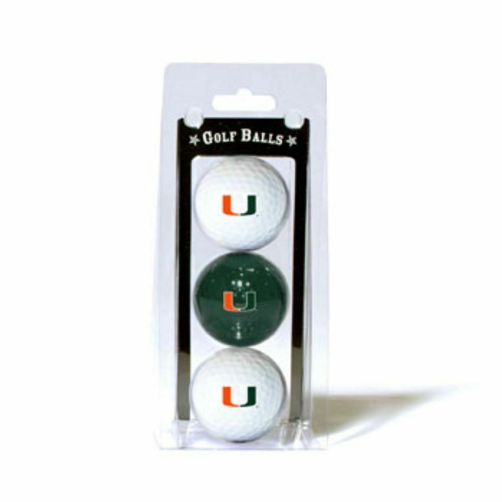 Team Golf NCAA Miami Hurricanes Regulation Golf Balls 3-Pack