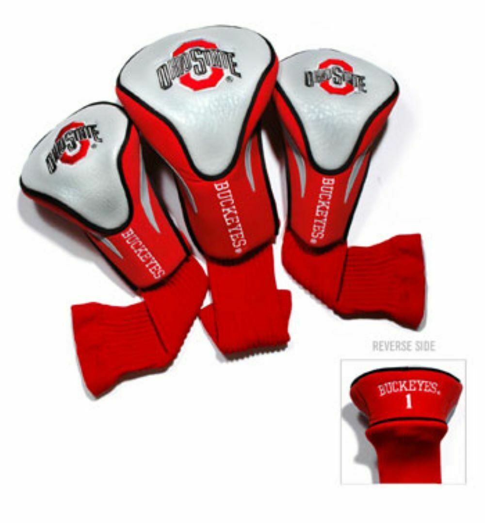 Team Golf NCAA Ohio State Buckeyes Contour Golf Club Headcovers 3-Pack