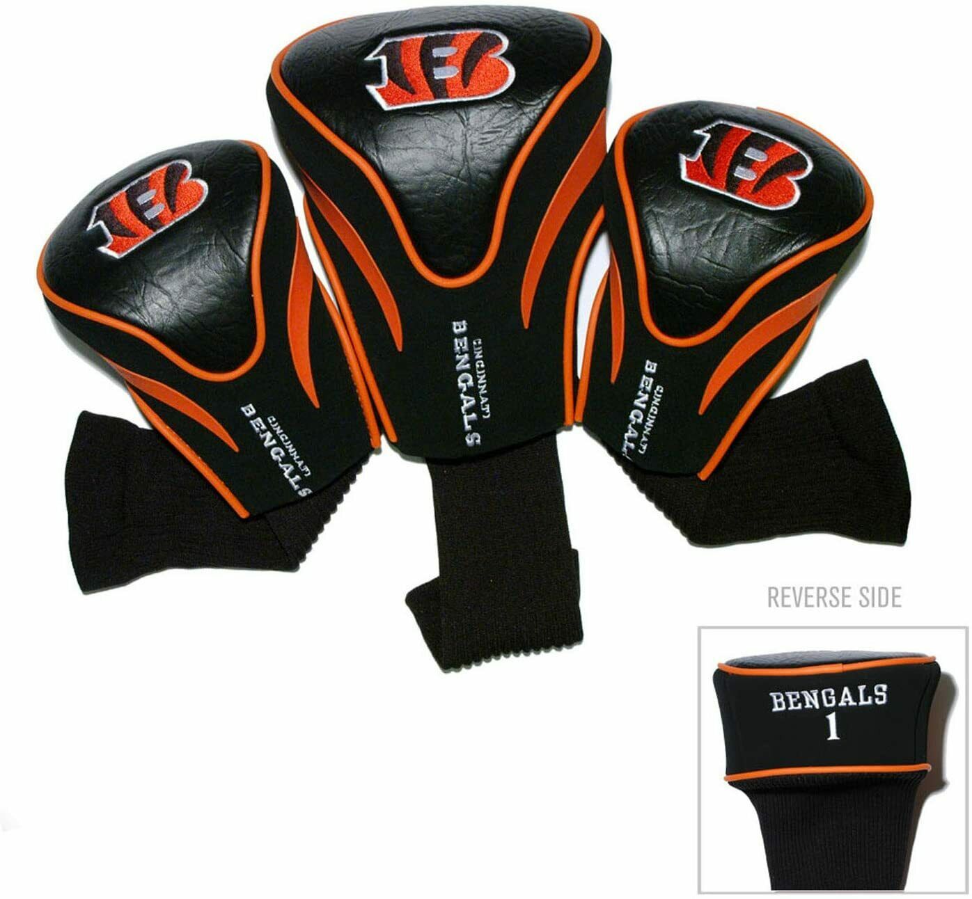Team Golf NFL Cincinnati Bengals Contour Golf Club Headcovers 3-Pack
