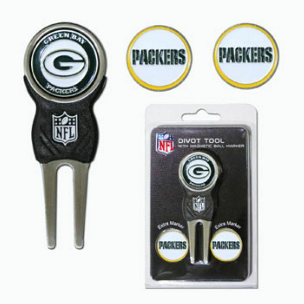 Team Golf NFL Green Bay Packers Divot Tool 3 Golf Ball Markers Set