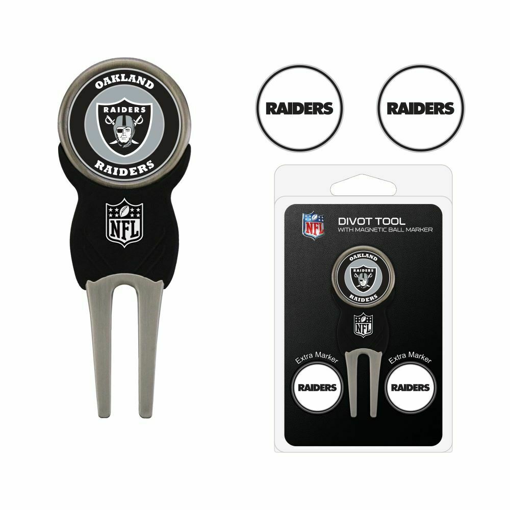 Team Golf NFL Las Vegas Raiders Divot Tool 3 Golf Ball Markers