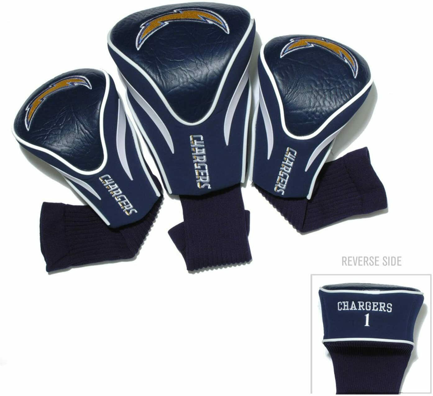 Team Golf NFL Los Angeles Chargers Contour Golf Club Headcovers 3-Pack