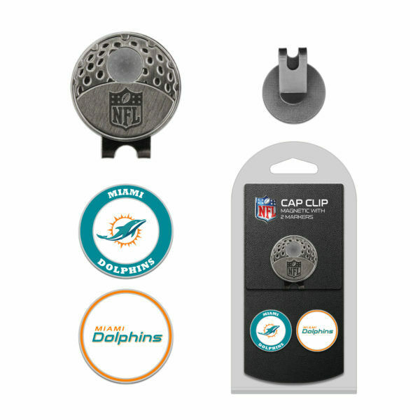 TG NFL Miami Dolphins Golf Cap Clip with 2 Magnetic Ball Markers