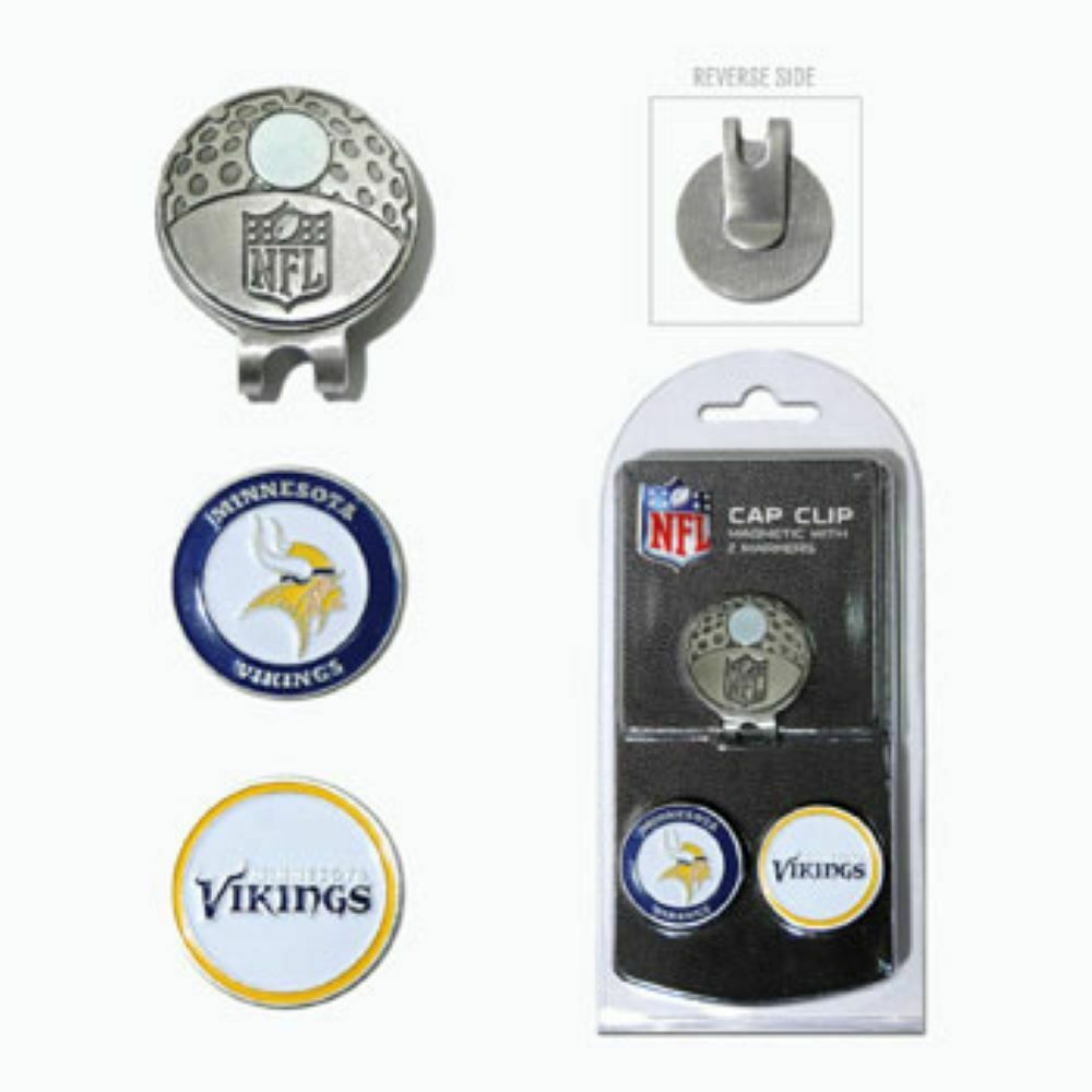 TG NFL Minnesota Vikings Golf Cap Clip 2 Magnetic Ball Markers