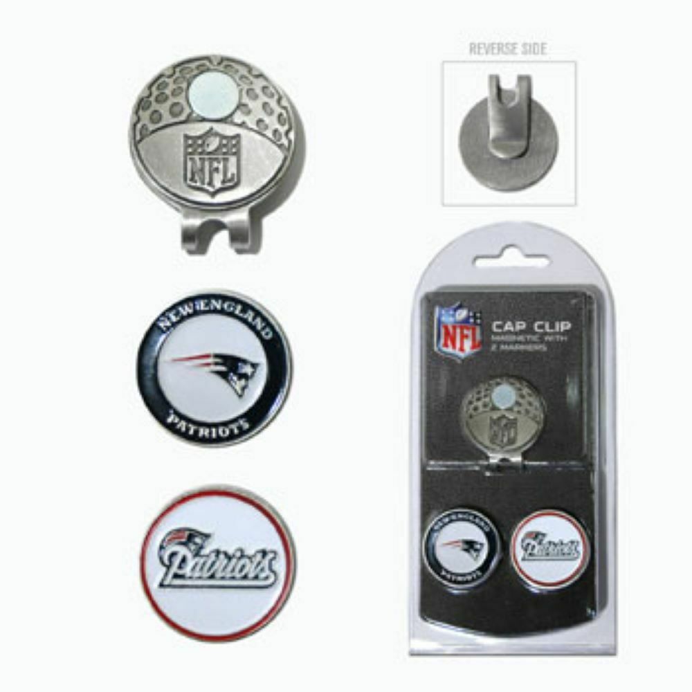 Team Golf NFL New England Patriots Golf Cap Clip 2 Magnetic Ball Markers