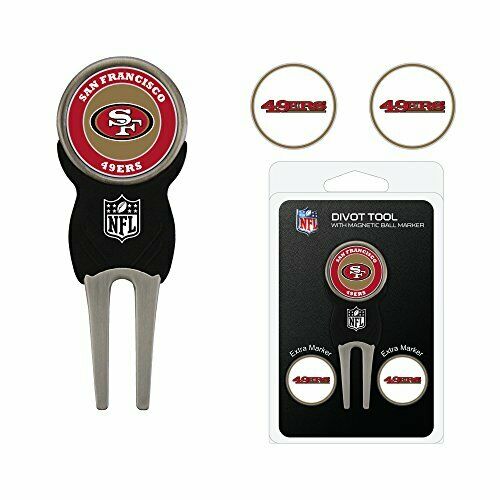 Team Golf NFL San Francisco 49ers Divot Tool with 3 Golf Ball Markers Set