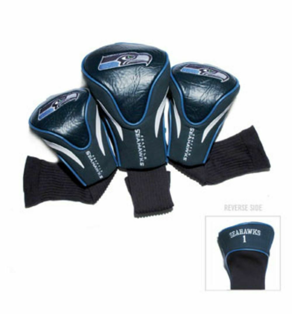 Team Golf NFL Seattle Seahawks Contour Golf Club Headcovers 3-Pack 1, 3 & X