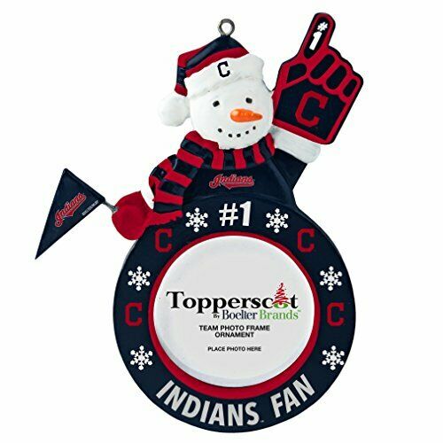 Topperscot MLB Cleveland Indians Photo Frame Snowman Ornament