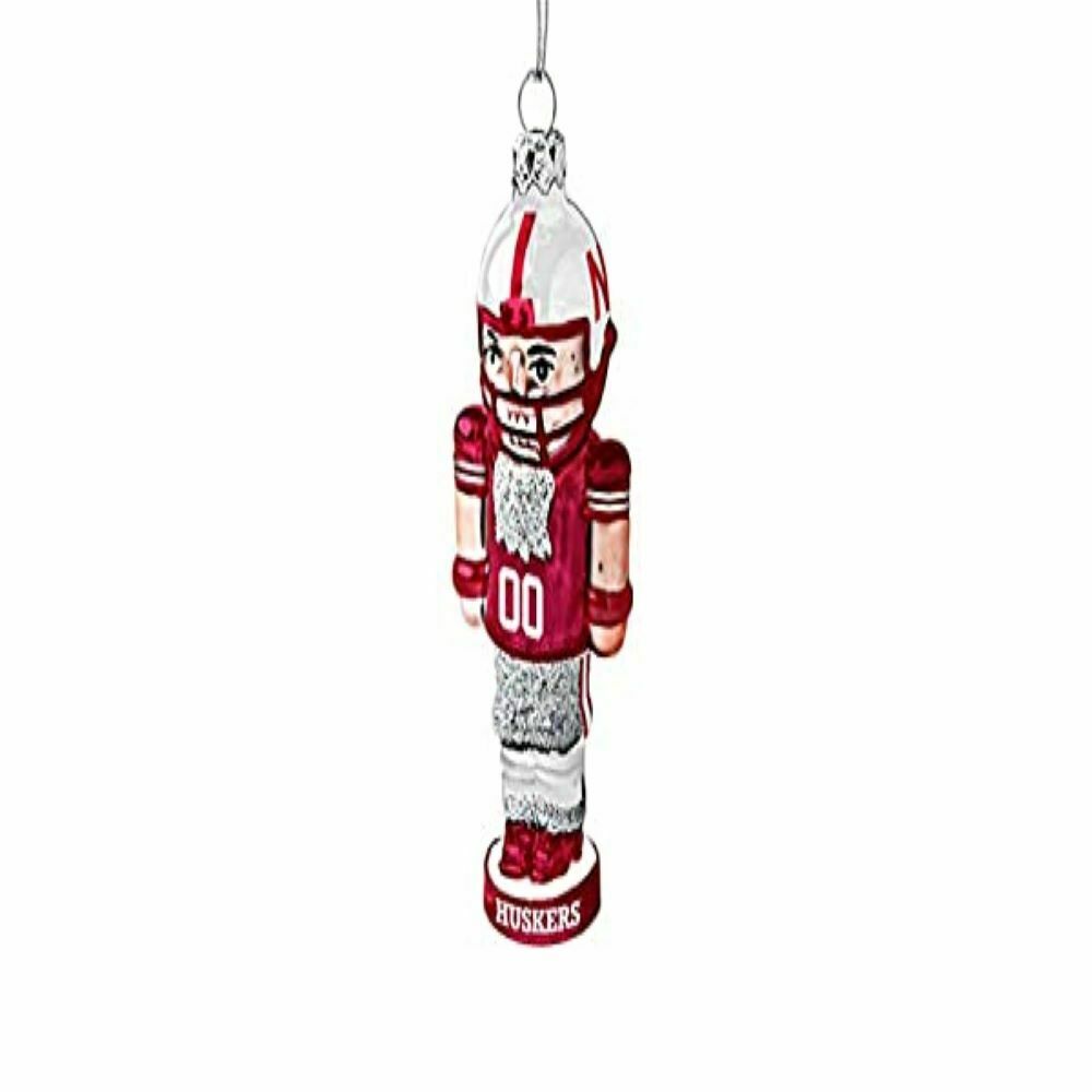 Topperscot NCAA Nebraska Cornhuskers Blown Glass Player Nutcracker Ornament