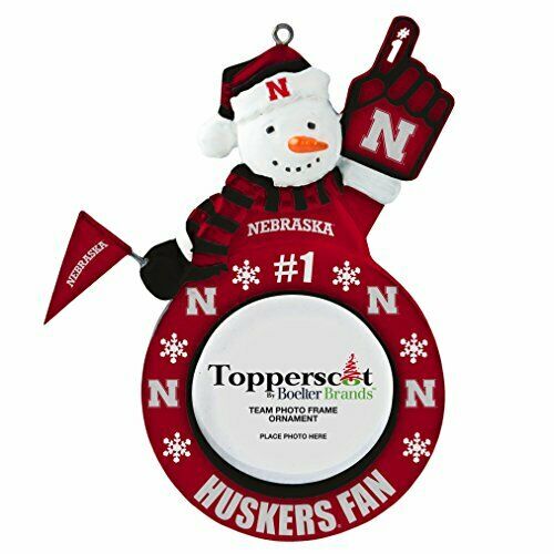 Topperscot NCAA Nebraska Cornhuskers Snowman Photo Frame Ornament