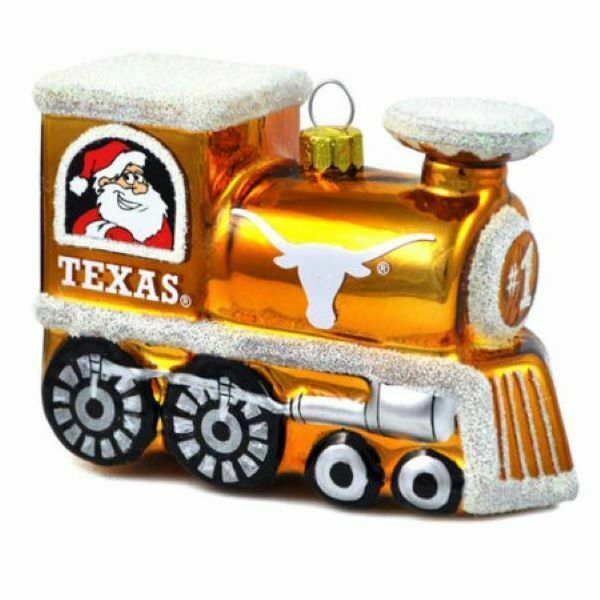 Topperscot NCAA Texas Longhorns Blown Glass Train Ornament