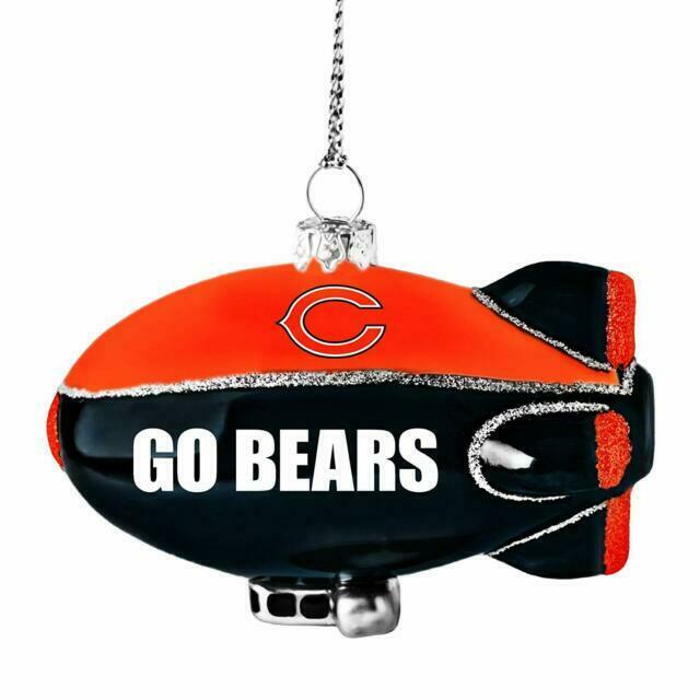 Topperscot NFL Chicago Bears Blown Glass Blimp Ornament