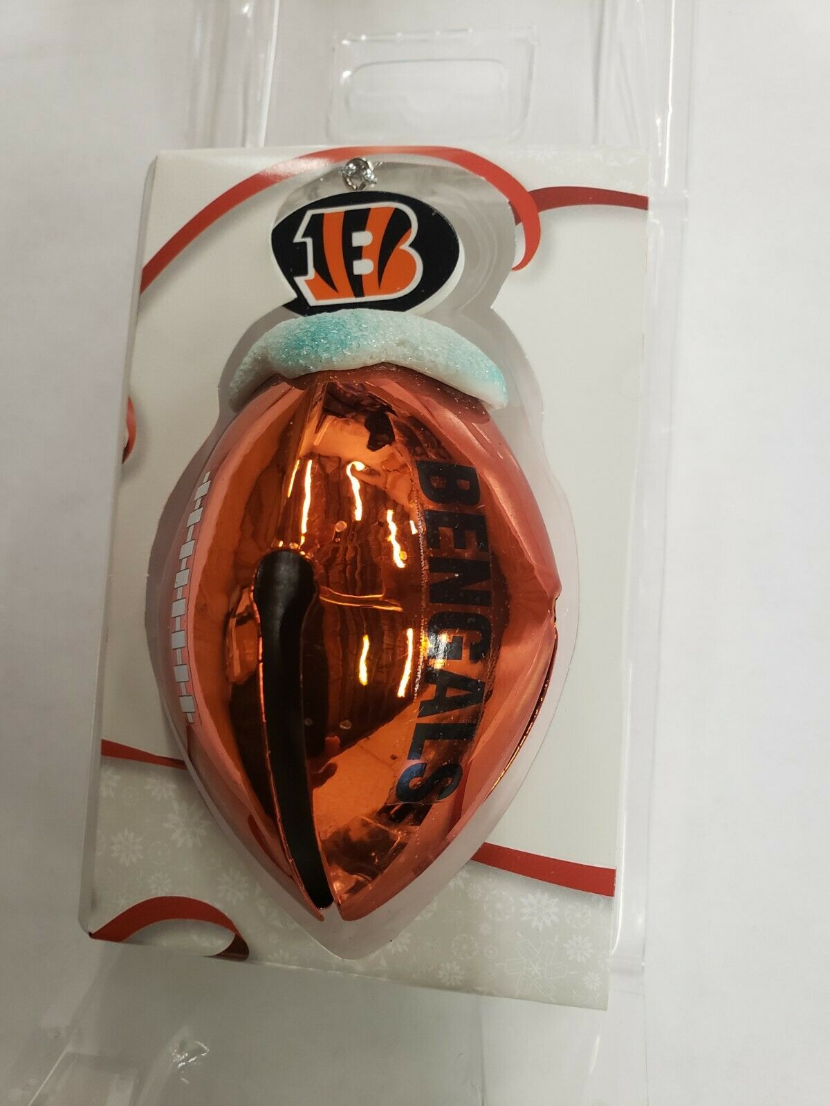 Topperscot NFL Cincinnati Bengals Snow on Football Bell Shape Ornament