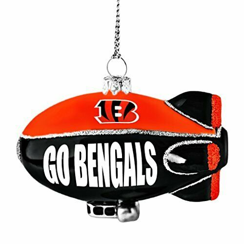 Topperscot NFL Cincinnati Bengals Blown Glass Blimp Ornament