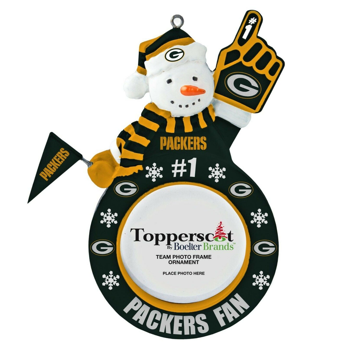 Topperscot NFL Green Bay Packers Photo Frame Snowman Ornament