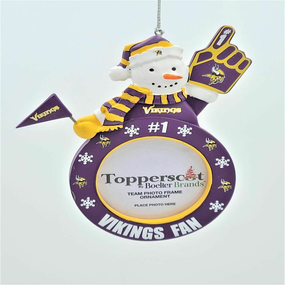 Topperscot NFL Minnesota Vikings Photo Frame Snowman Ornament
