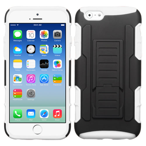 MyBat Rubberized Armor Kickstand Hybrid Case For Apple iPhone 6 and 6s Black/White