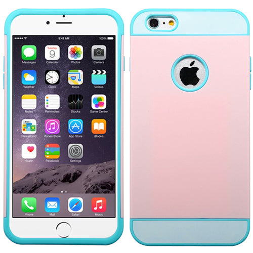 MyBat Asmyna TUP Card Wallet Phone Protector Cover for Apple iPhone 6 Plus - Retail Packaging - Blue/Pink