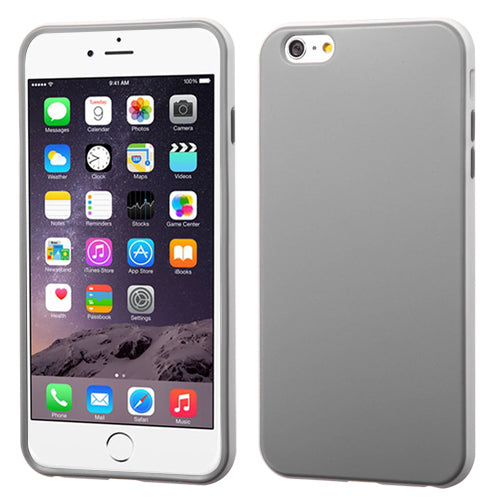 MyBat Two Color Candy Skin Cover for Apple iPhone 6 Plus - Retail Packaging - Gray/White