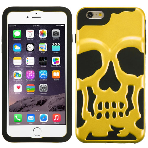 MyBat APPLE iPhone 6 Plus Skullcap Hybrid Protector Cover - Retail Packaging - Black/Yellow