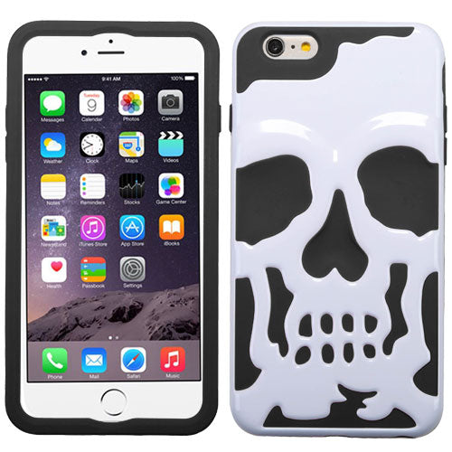 MyBat APPLE iPhone 6 Plus Skullcap Hybrid Protector Cover - Retail Packaging - Black/Ivory/White