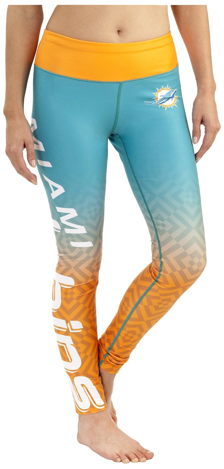 FOCO NFL Licensed Miami Dolphins Gradient Print Leggings Women's Small