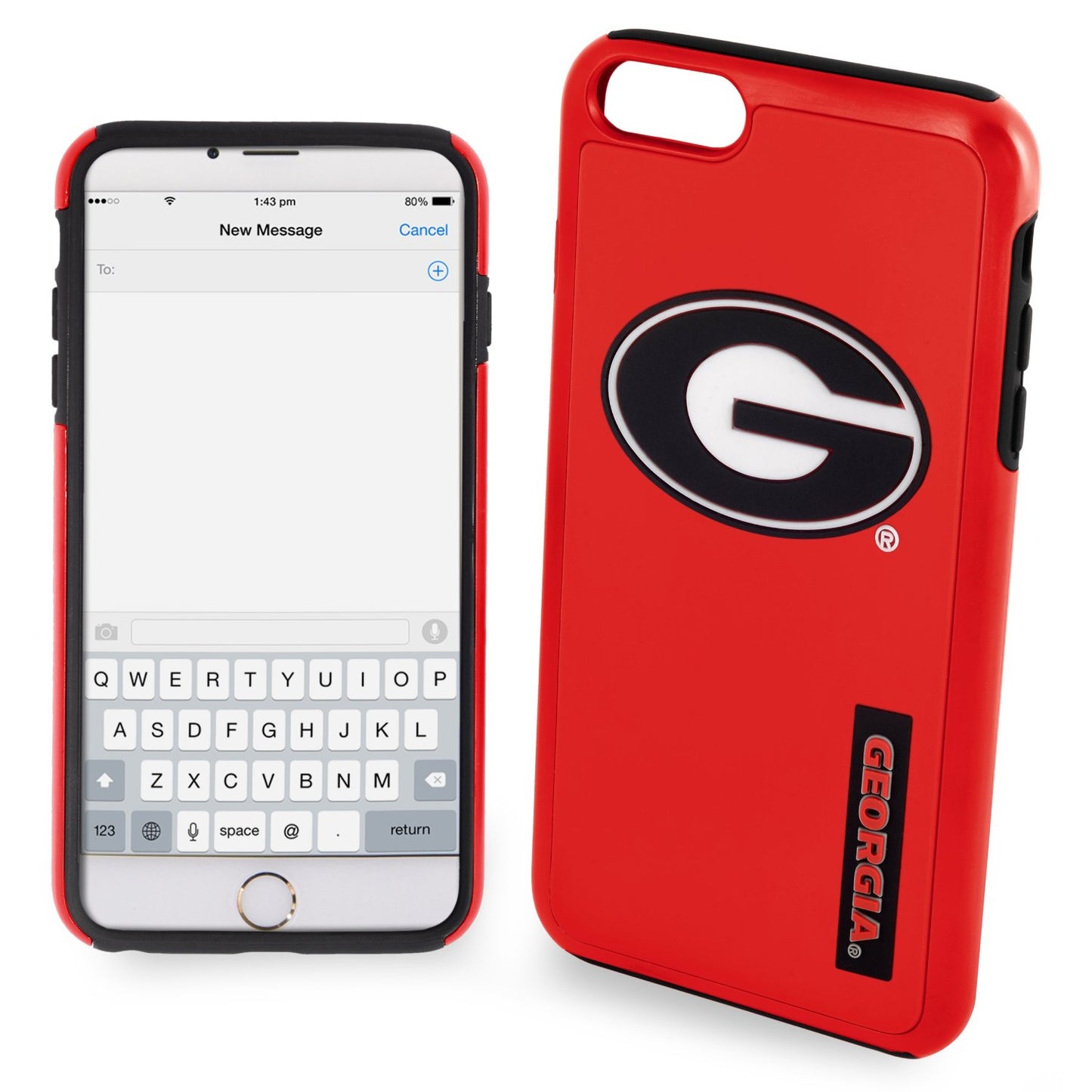 FOCO NCAA Georgia Bulldogs Hybrid Case for iPhone 6 Plus & 6S Plus (5.5")