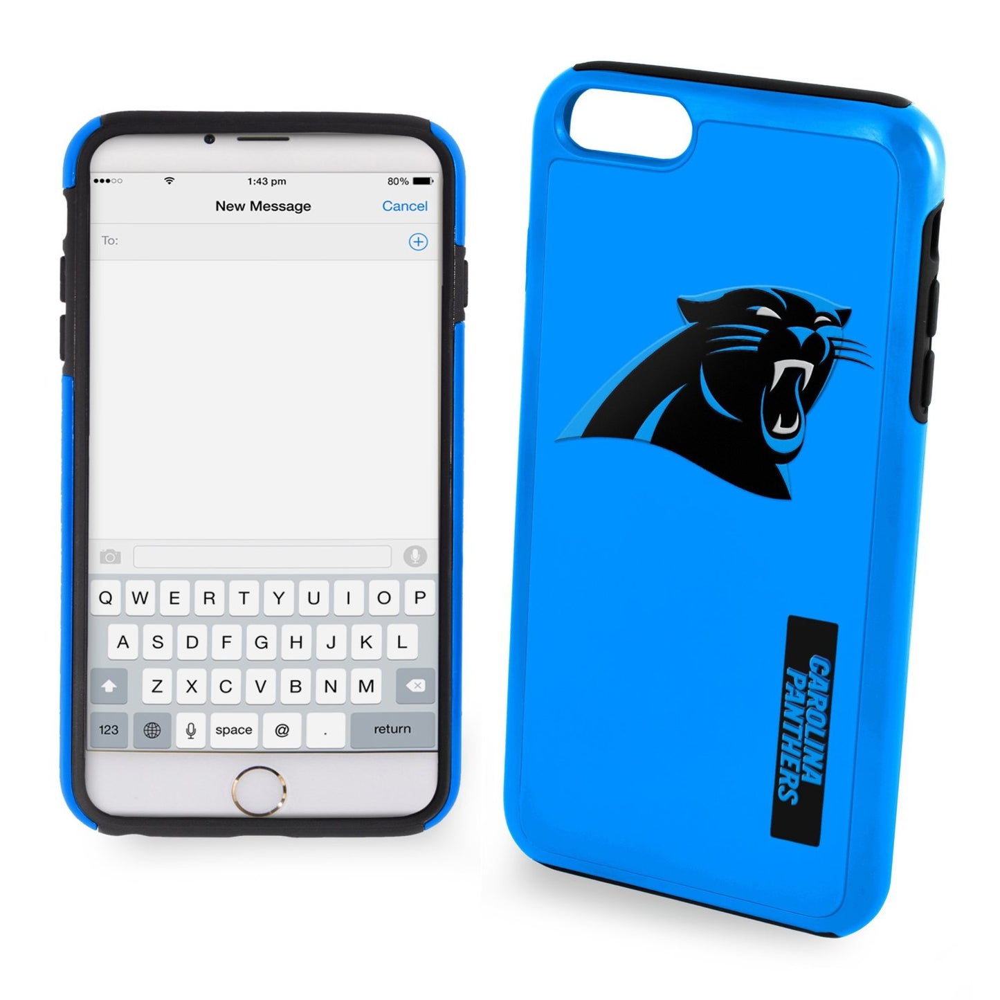 FOCO NFL Carolina Panthers Dual Hybrid Impact Case For iPhone 6 & 6s (4.7")