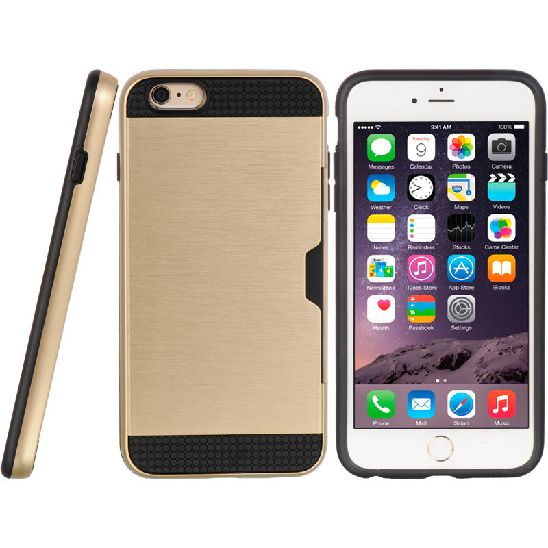 GSA Brushed hybrid Case for Apple iPhone 6+/6s+ (Plus) 5.5" Gold/Black