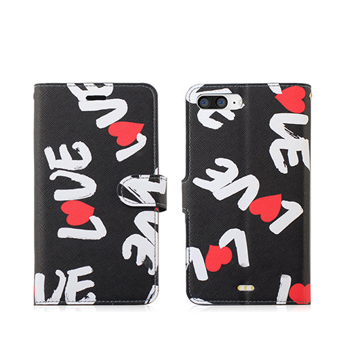 GSA "LOVE" Wallet Case For iPhone SE (2022), (20) 8, 7 & 6s (4.7") - Black White