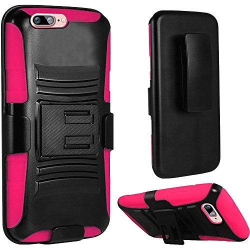 GSA Hybrid Kickstand Case For iPhone SE(2020-22)/8/7/6/6s - Black/Hot Pink