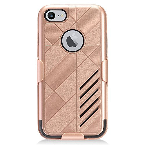 EC Helix Hybrid Case Holster For iPhone SE (2022), (20), 8, 7 (4.7") Rose Gold