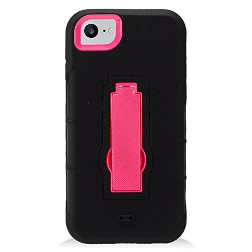 EC Hybrid Case For iPhone SE (2022), (20), 8, 7, 6S, 6 (4.7") Black Hot Pink