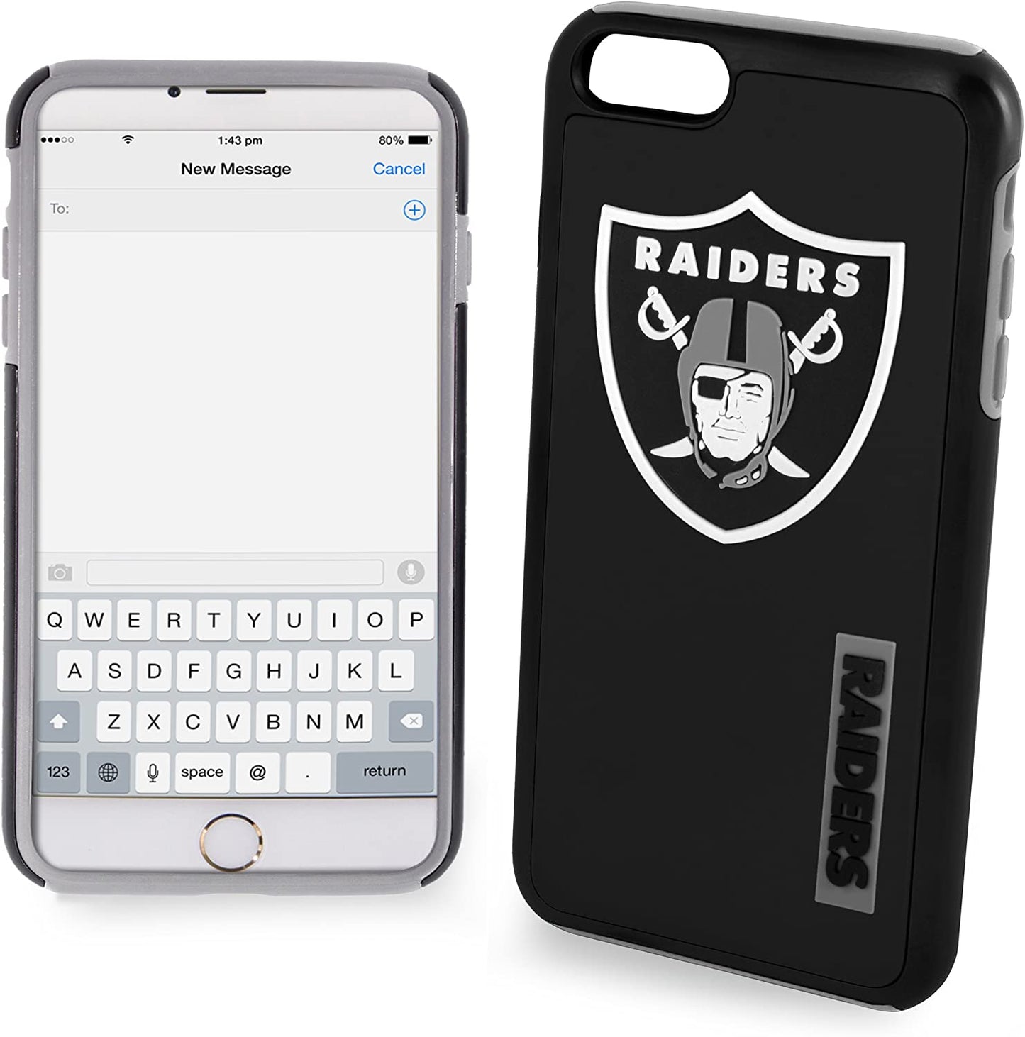 FOCO NFL Las Vegas Raiders Case For iPhone SE (22, 20), 8, 7, 6 & 6s (4.7")