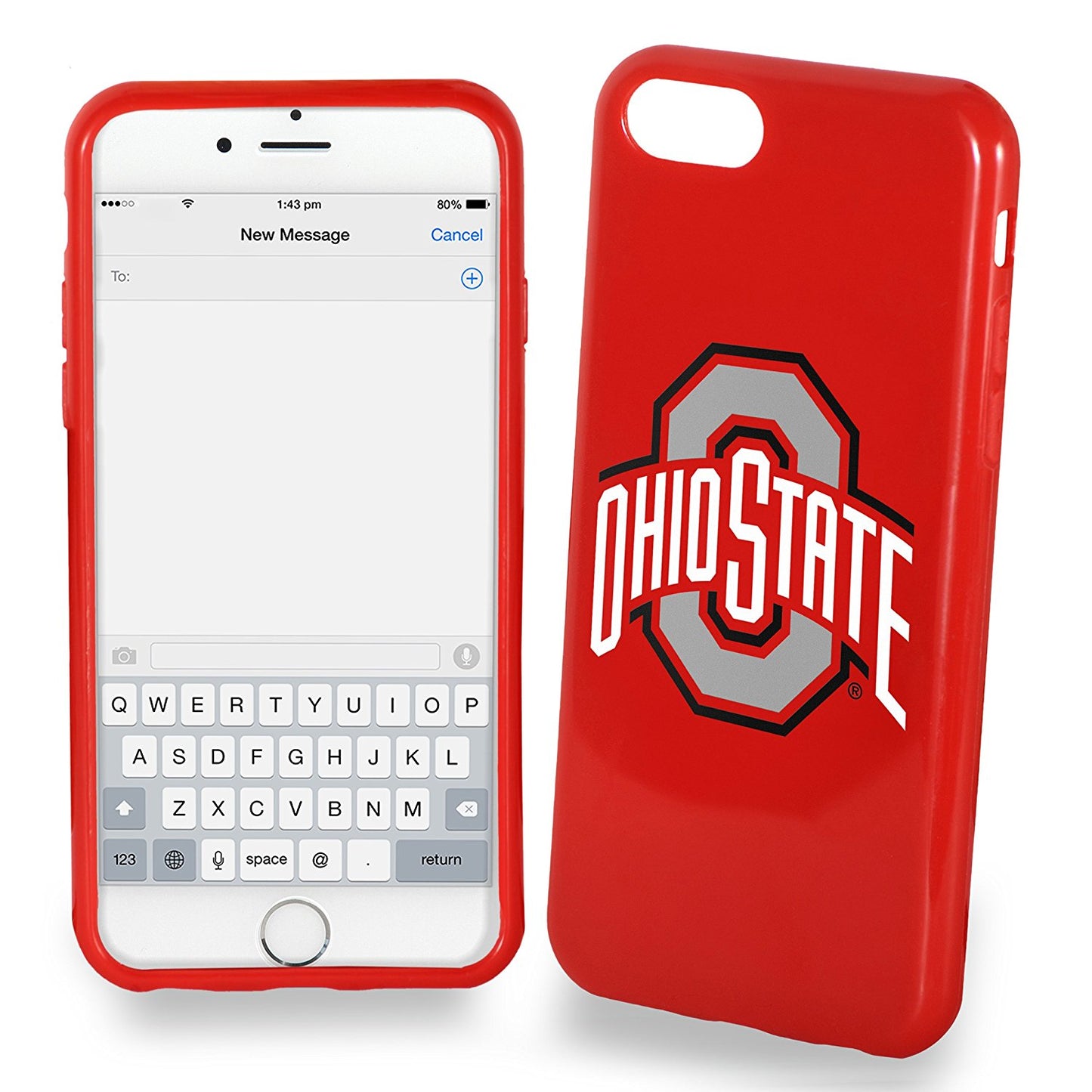 FOCO NCAA Ohio State Buckeyes Soft Case for iPhone 8 Plus, 7Plus (5.5")