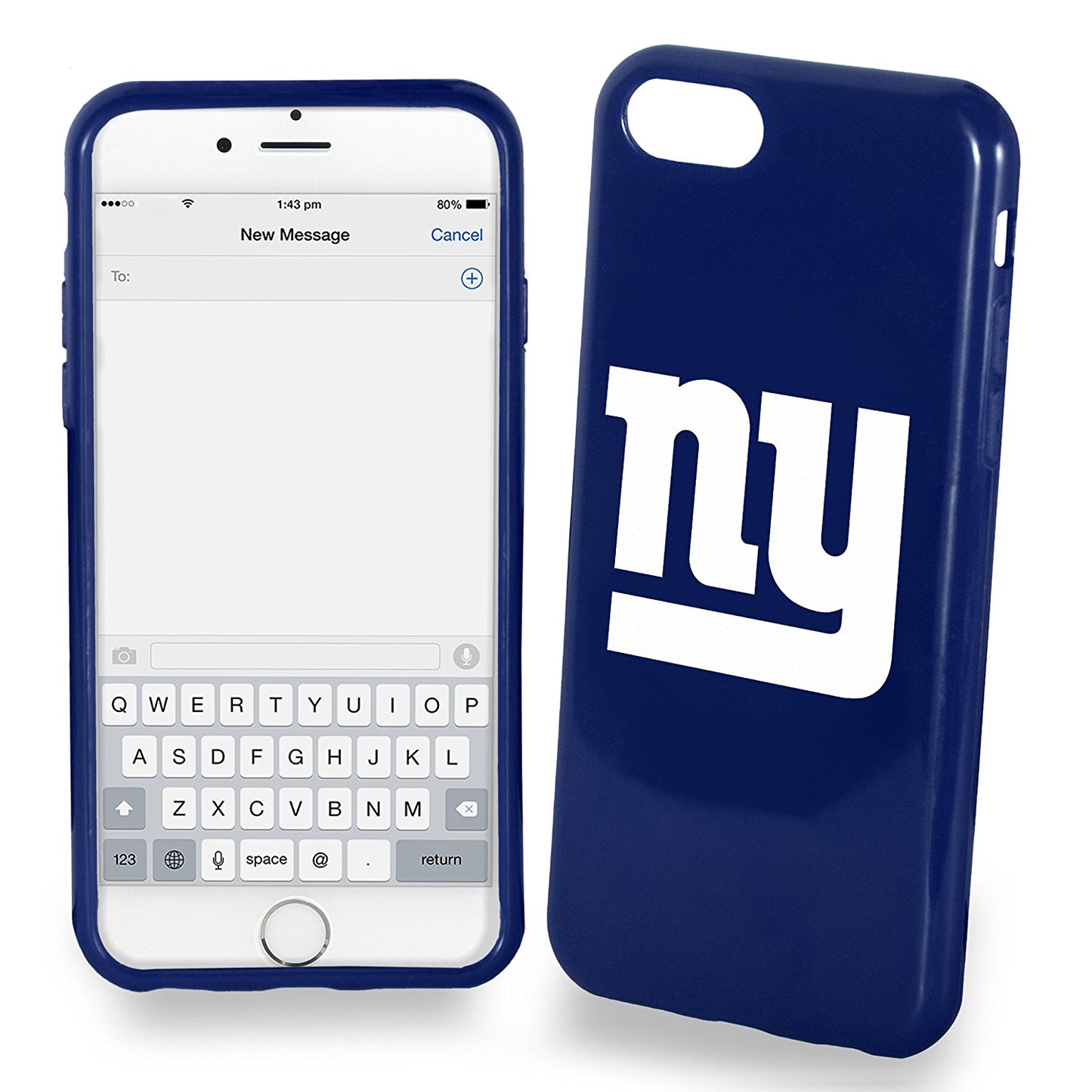 FOCO NFL New York Giants Soft Case for iPhone 8 Plus, 7 Plus (5.5")